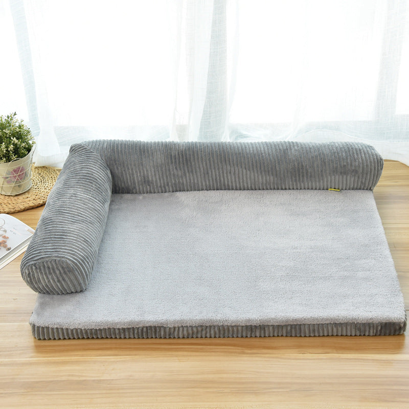 Corduroy Bolster Sofa Bed For Senior Dogs With Plush Comfort And Superior Joint Support