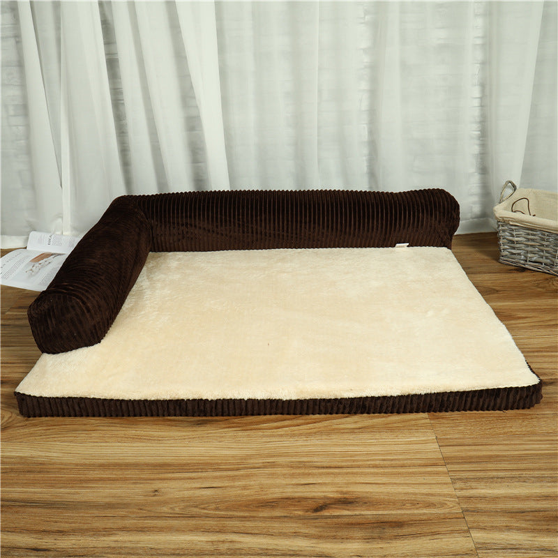 Corduroy Bolster Sofa Bed For Senior Dogs With Plush Comfort And Superior Joint Support