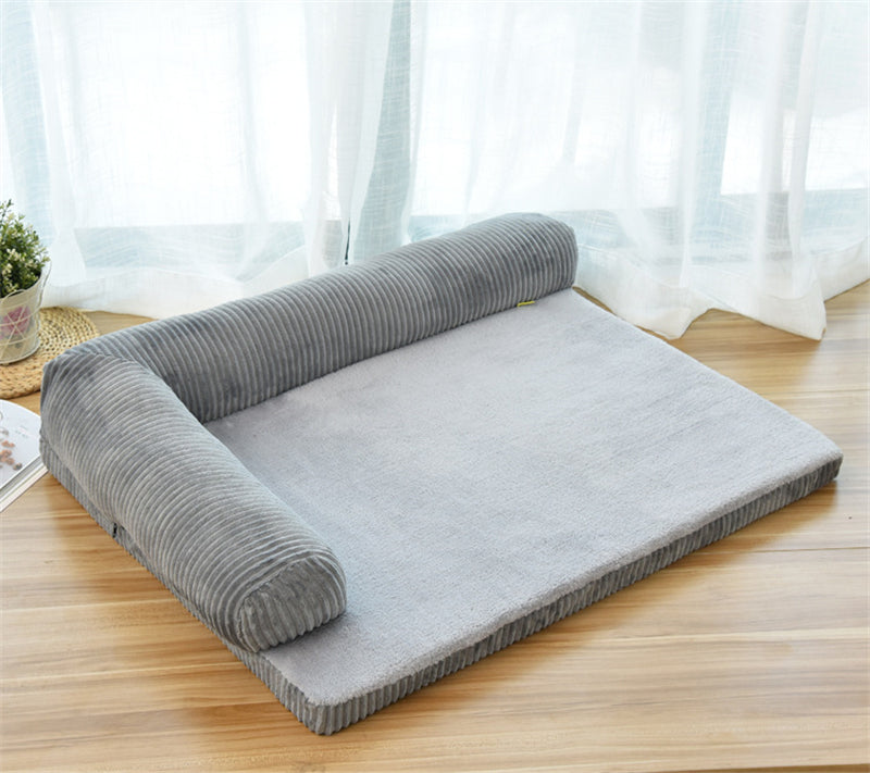 Corduroy Bolster Sofa Bed For Senior Dogs With Plush Comfort And Superior Joint Support