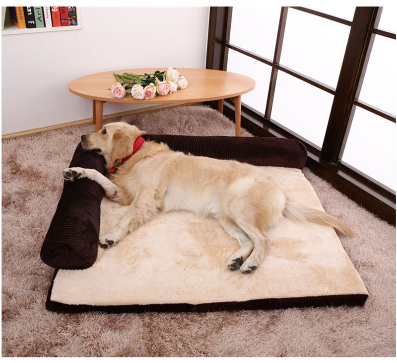 Corduroy Bolster Sofa Bed For Senior Dogs With Plush Comfort And Superior Joint Support