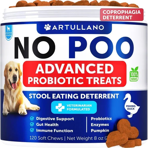 No Poo Chews For Dogs Coprophagia Deterrent With Probiotics Pumpkin Digestive Enzymes Gut Health Support