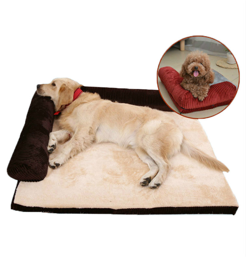 Corduroy Bolster Sofa Bed For Senior Dogs With Plush Comfort And Superior Joint Support