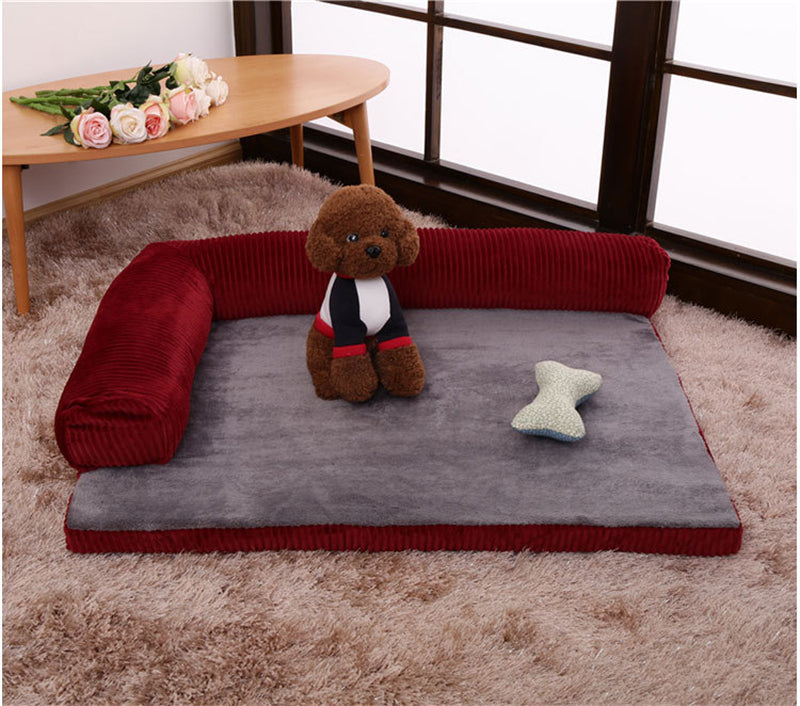 Corduroy Bolster Sofa Bed For Senior Dogs With Plush Comfort And Superior Joint Support